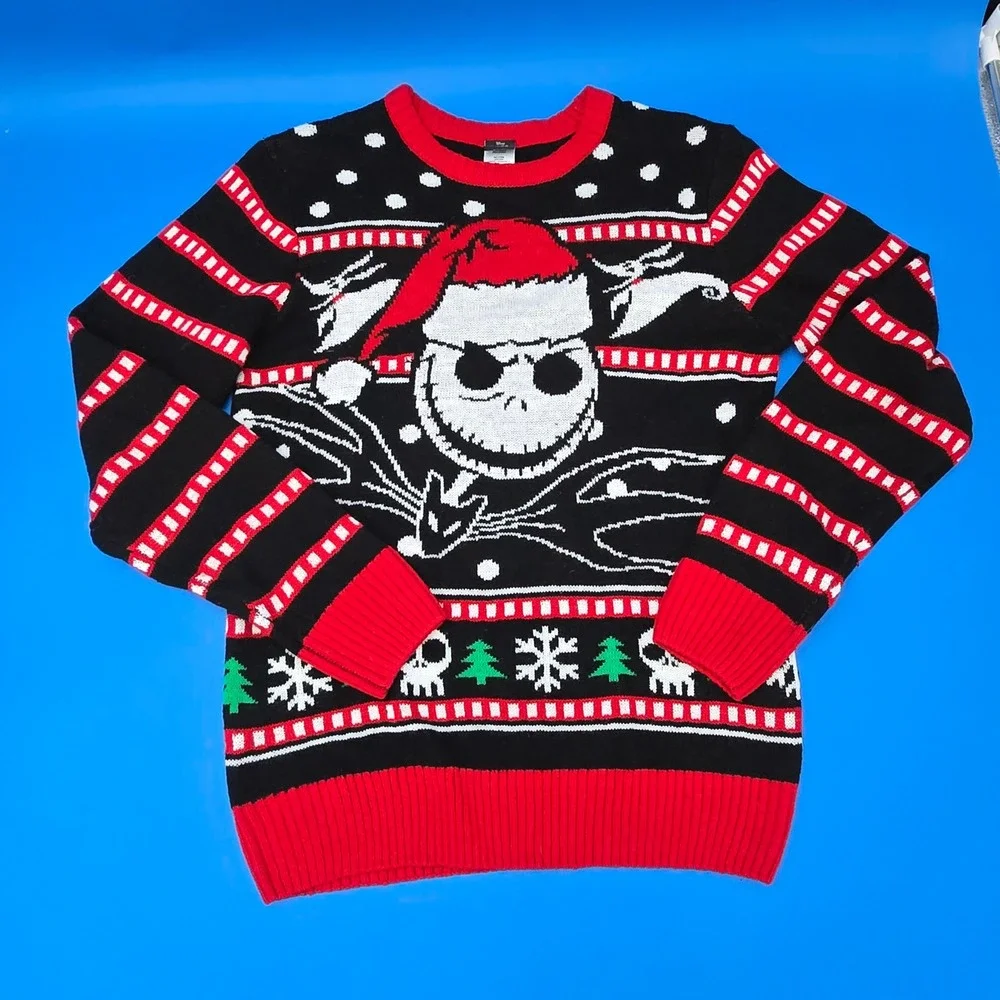Disney Nightmare Before Christmas Jack Skellington Ugly Christmas Sweater M